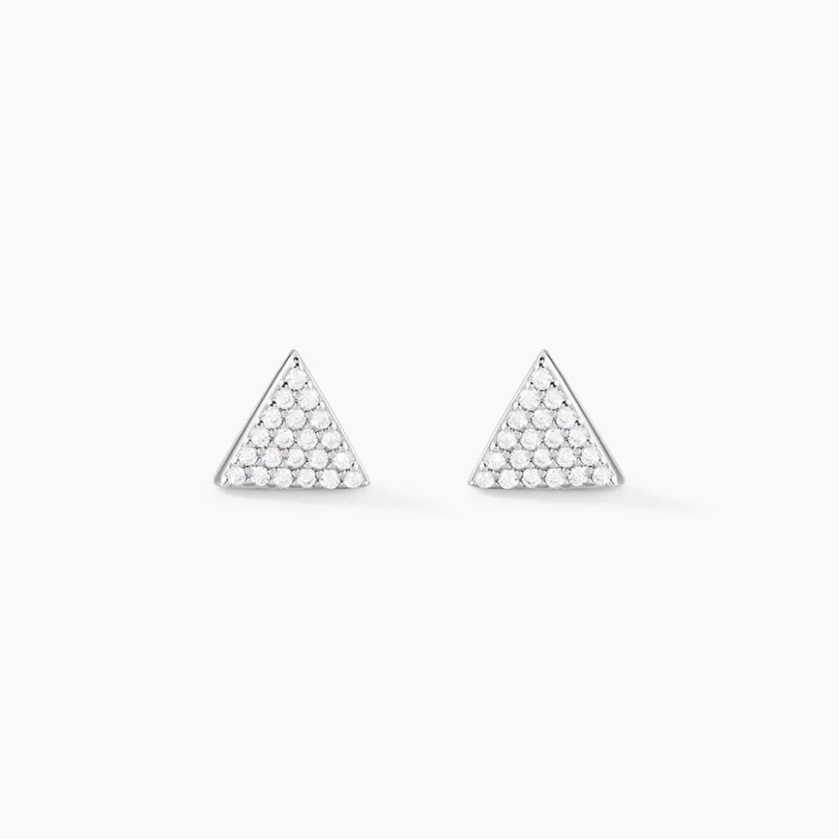 Online Histoire d'Or Boucles D'oreilles Puces Brendana Argent Blanc Oxyde De Zirconium