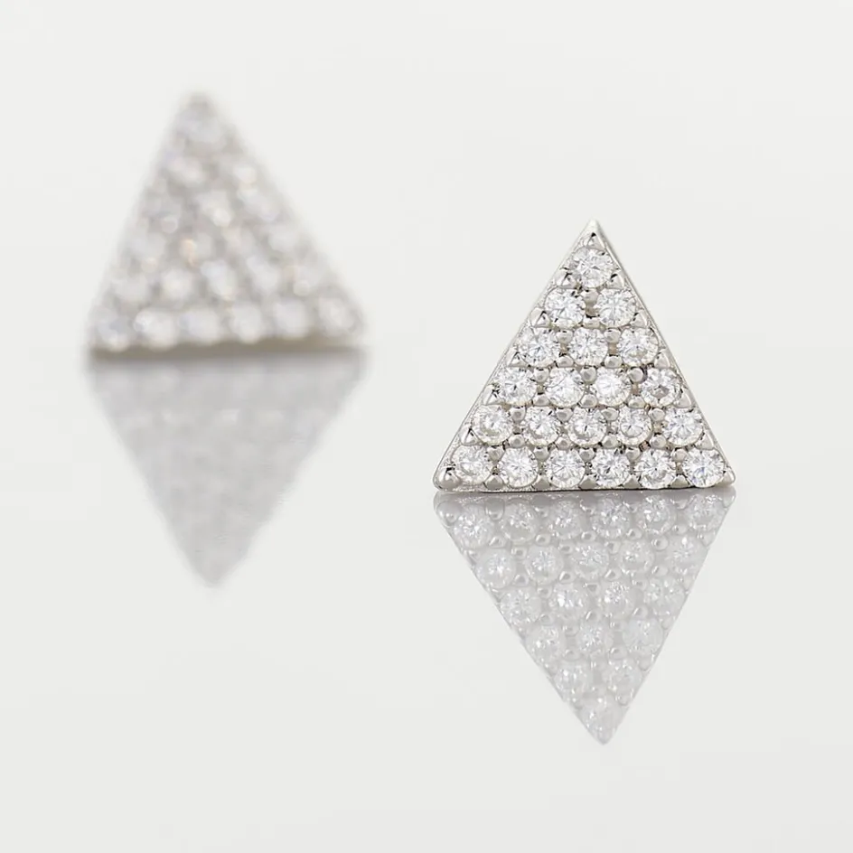 Online Histoire d'Or Boucles D'oreilles Puces Brendana Argent Blanc Oxyde De Zirconium