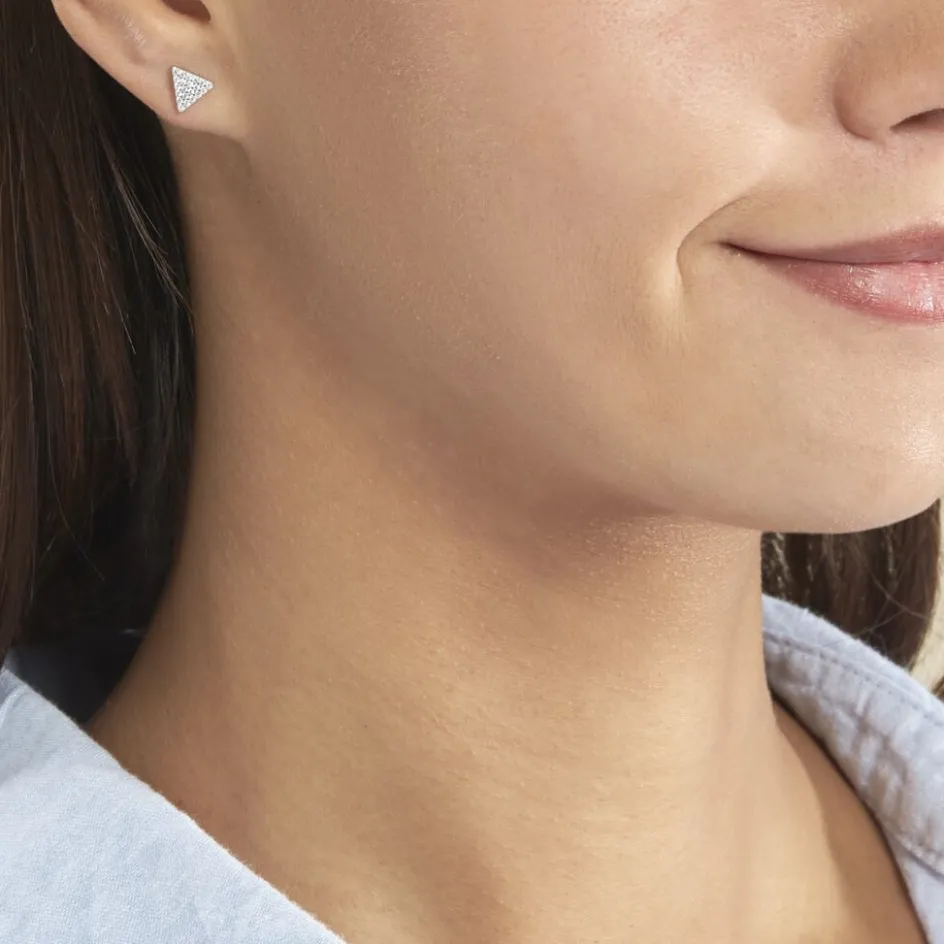 Online Histoire d'Or Boucles D'oreilles Puces Brendana Argent Blanc Oxyde De Zirconium