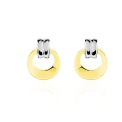 Clearance Histoire d'Or Boucles D'oreilles Puces Berangere Cercle Or Bicolore