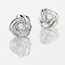 Online Histoire d'Or Boucles D'oreilles Puces Bouton D'or Argent Blanc Oxyde De Zirconium