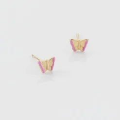 Hot Histoire d'Or Boucles D'oreilles Puces Bartholomée Papillon Or Jaune