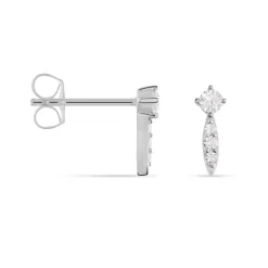 New Histoire d'Or Boucles D'oreilles Puces Bormana Argent Blanc Oxyde De Zirconium