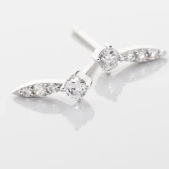 New Histoire d'Or Boucles D'oreilles Puces Bormana Argent Blanc Oxyde De Zirconium