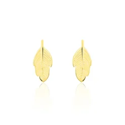 Hot Histoire d'Or Boucles D'oreilles Puces Bartolomea Feuilles Or Jaune