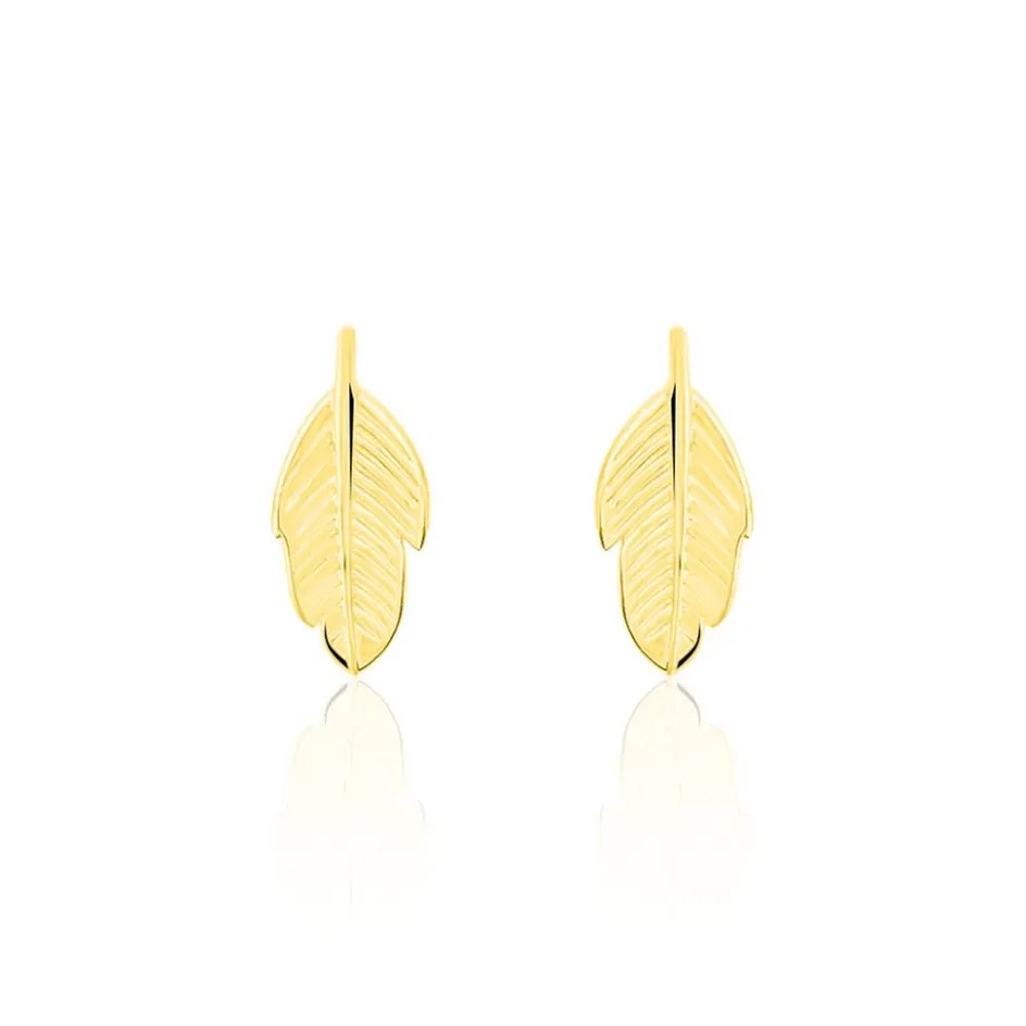 Hot Histoire d'Or Boucles D'oreilles Puces Bartolomea Feuilles Or Jaune