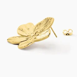 Hot Histoire d'Or Boucles D'oreilles Puces Barbade Acier Jaune