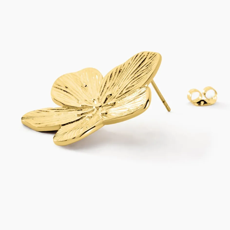 Hot Histoire d'Or Boucles D'oreilles Puces Barbade Acier Jaune