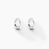 Clearance Histoire d'Or Boucles D'oreilles Puces Curve Argent Blanc