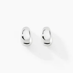 Clearance Histoire d'Or Boucles D'oreilles Puces Curve Argent Blanc