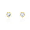 Sale Histoire d'Or Boucles D'oreilles Puces Coeur Serti Clos Or Jaune Oxyde De Zirconium