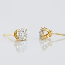 Clearance Histoire d'Or Boucles D'oreilles Puces Charlene Or Jaune Diamant Synthetique or jaune diamant synthétique blanc