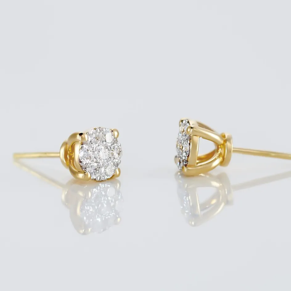 Clearance Histoire d'Or Boucles D'oreilles Puces Charlene Or Jaune Diamant Synthetique or jaune diamant synthétique blanc