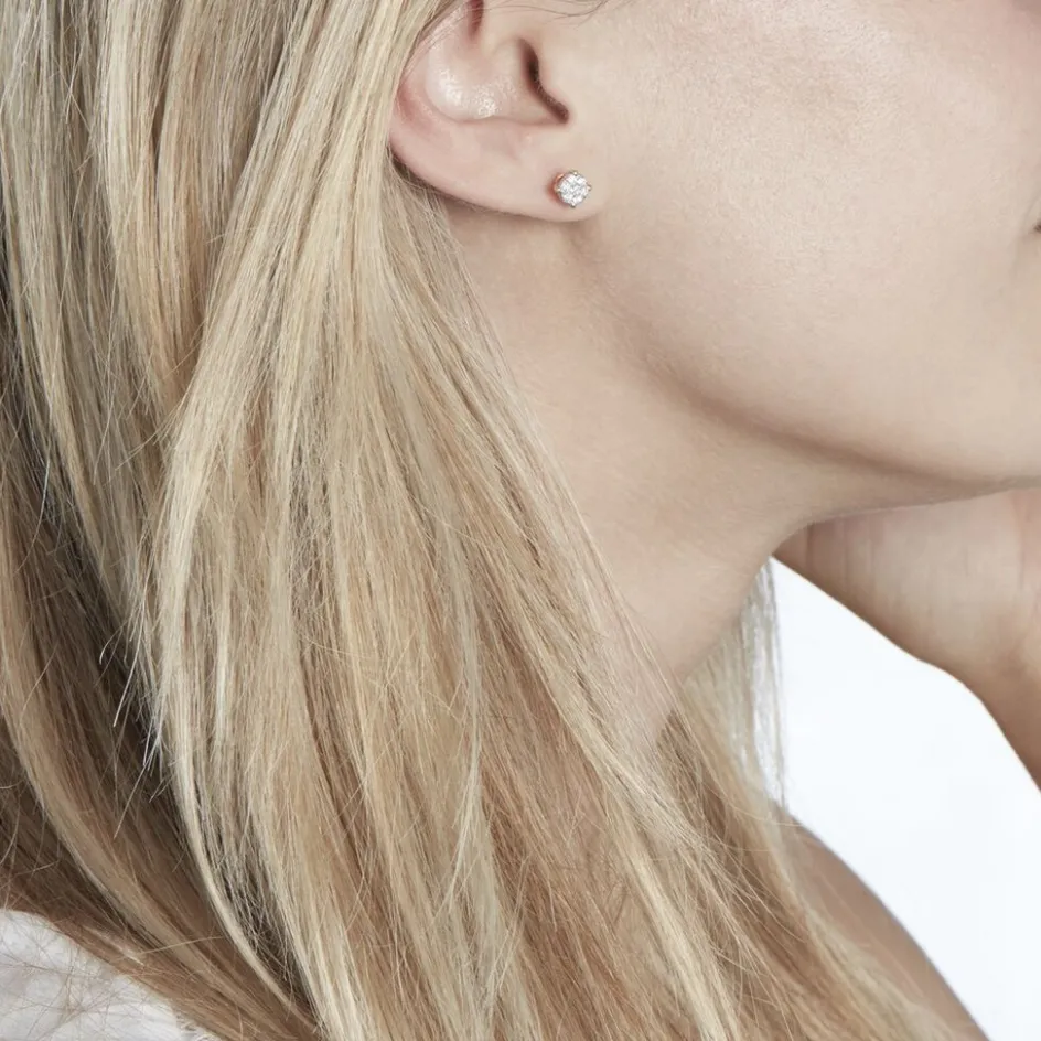 Clearance Histoire d'Or Boucles D'oreilles Puces Charlene Or Jaune Diamant Synthetique or jaune diamant synthétique blanc