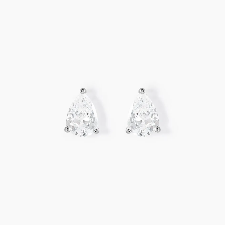 Hot Histoire d'Or Boucles D'oreilles Puces Clarysse Argent Blanc Oxyde De Zirconium