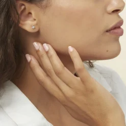 Outlet Histoire d'Or Boucles D'oreilles Puces Charlyne Argent Blanc Oxyde De Zirconium