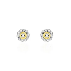 Best Histoire d'Or Boucles D'oreilles Puces Charletta Or Jaune Diamant