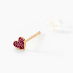 Clearance Histoire d'Or Boucles D'oreilles Puces Cerine Coeur Or Jaune