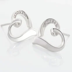 New Histoire d'Or Boucles D'oreilles Puces Daviane Argent Blanc Oxyde De Zirconium