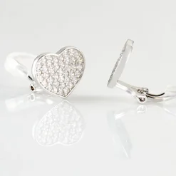 New Histoire d'Or Boucles D'oreilles Puces Darwin Argent Blanc Oxyde
