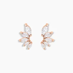 Hot Histoire d'Or Boucles D'oreilles Puces Duchesse De Zirconium argent rose oxyde