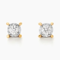 Best Histoire d'Or Boucles D'oreilles Puces Diamotion or jaune diamant