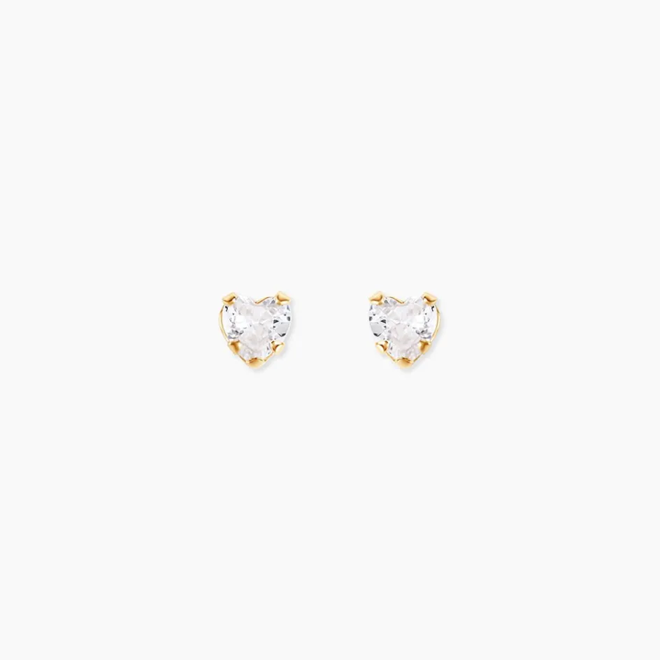 Clearance Histoire d'Or Boucles D'oreilles Puces Daria Coeur or jaune oxyde