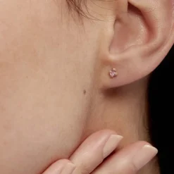 Online Histoire d'Or Boucles D'oreilles Puces Doreen Carre Or Jaune Oxyde De Zirconium