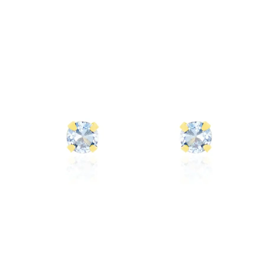 Best Histoire d'Or Boucles D'oreilles Puces daria Serti Griffe 2 Or Jaune Oxyde
