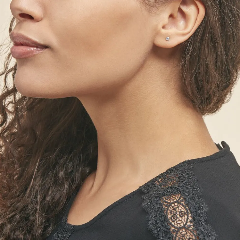 Best Histoire d'Or Boucles D'oreilles Puces daria Serti Griffe 2 Or Jaune Oxyde