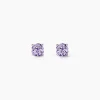Clearance Histoire d'Or Boucles D'oreilles Puces Elea Serti Griffes 3 Or Blanc Amethyste