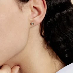 Best Histoire d'Or Boucles D'oreilles Puces Eden Serti Pneu Or Jaune Oxyde De Zirconium