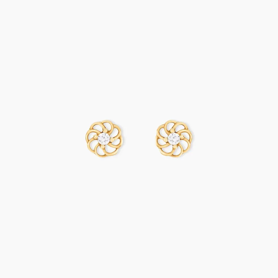 Best Histoire d'Or Boucles D'oreilles Puces Eleanor Fleur Or Jaune Oxyde De Zirconium