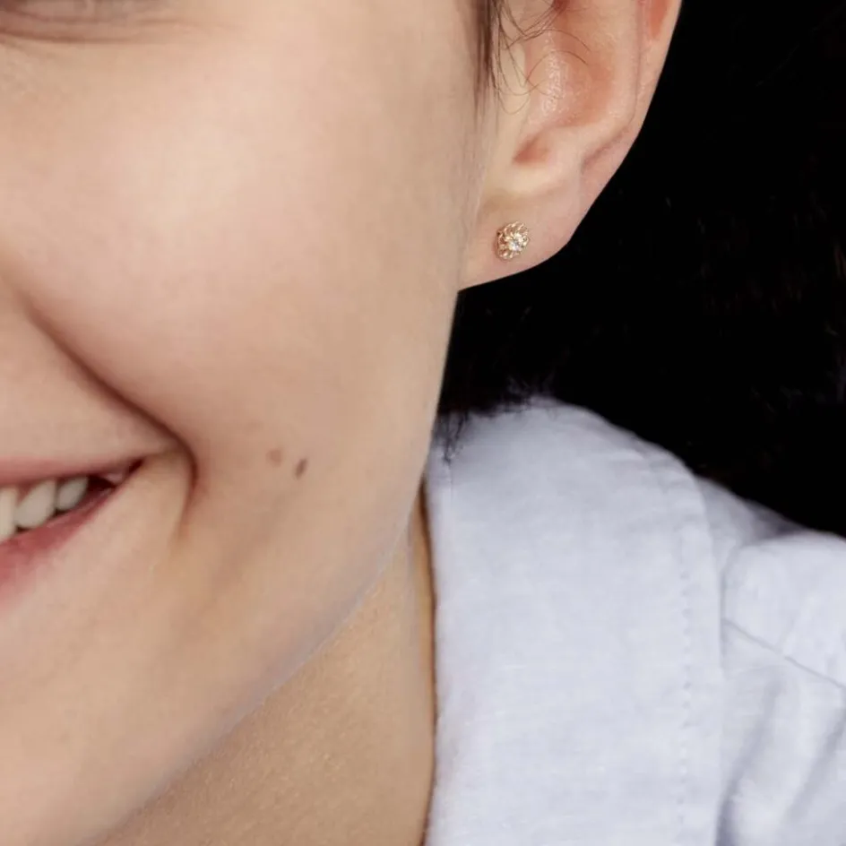 Best Histoire d'Or Boucles D'oreilles Puces Eleanor Fleur Or Jaune Oxyde De Zirconium