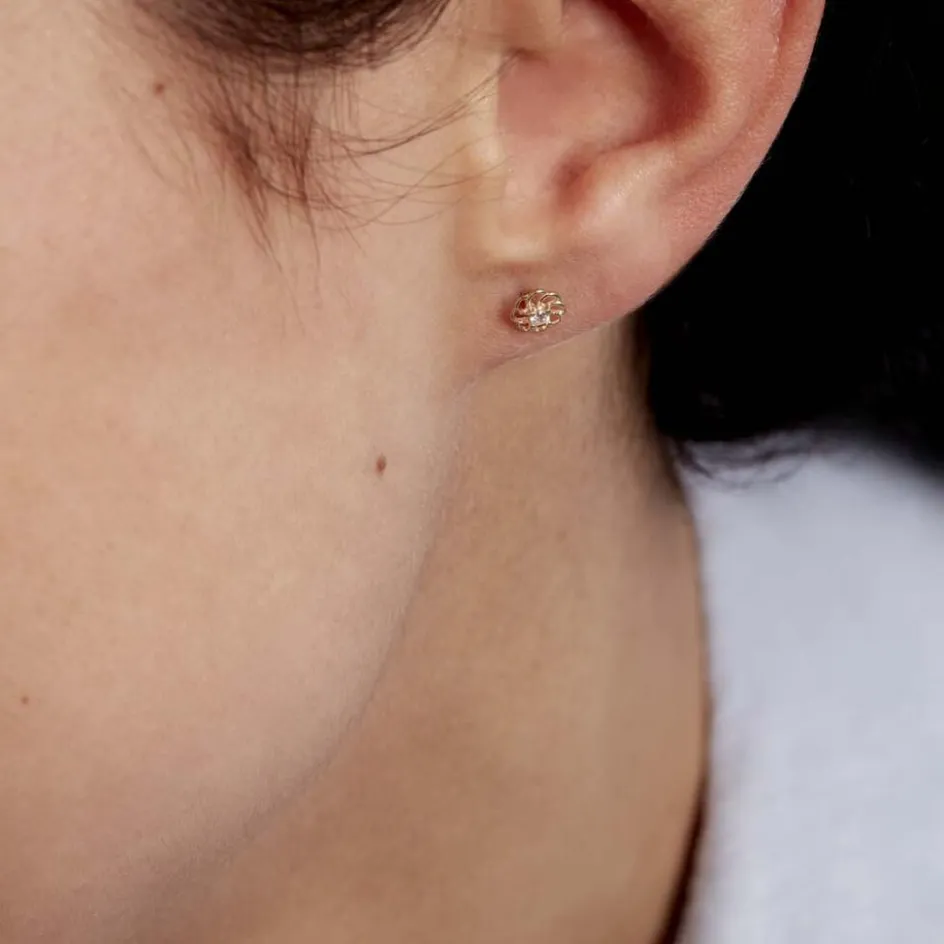 Best Histoire d'Or Boucles D'oreilles Puces Eleanor Fleur Or Jaune Oxyde De Zirconium