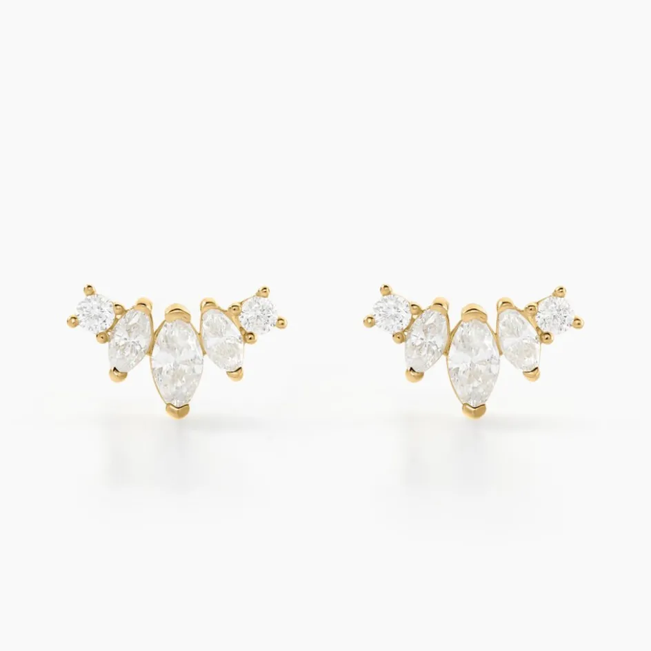 Outlet Histoire d'Or Boucles D'oreilles Puces Earnestine Or Jaune Oxyde De Zirconium