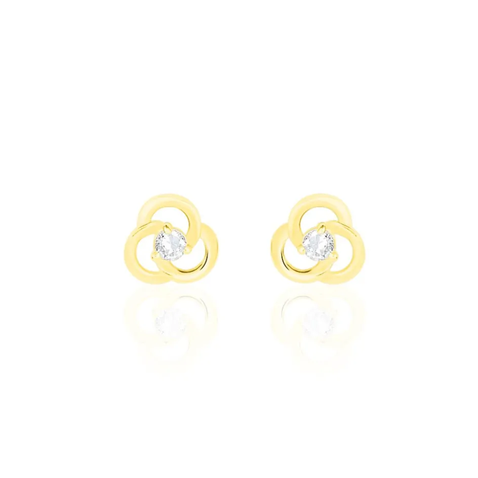 Best Histoire d'Or Boucles D'oreilles Puces Eleanor Fleur Or Jaune Oxyde De Zirconium