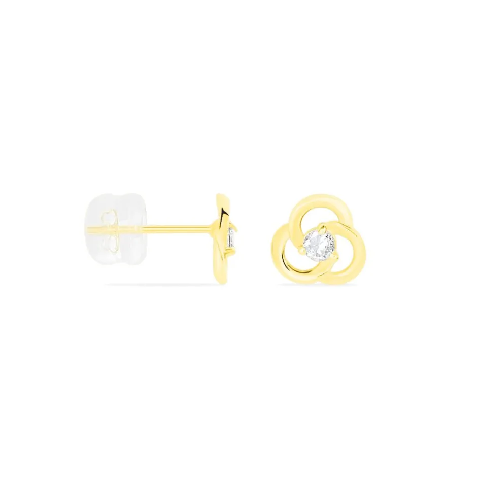 Best Histoire d'Or Boucles D'oreilles Puces Eleanor Fleur Or Jaune Oxyde De Zirconium