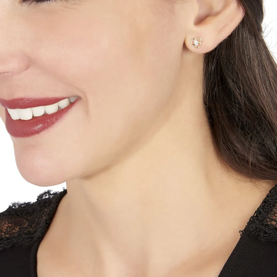Best Histoire d'Or Boucles D'oreilles Puces Eleanor Fleur Or Jaune Oxyde De Zirconium