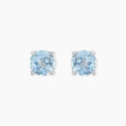 Outlet Histoire d'Or Boucles D'oreilles Puces Elea or blanc topaze bleu sky