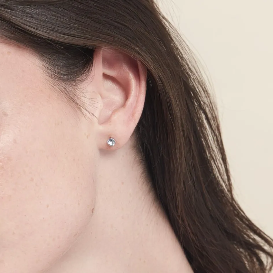 Outlet Histoire d'Or Boucles D'oreilles Puces Elea or blanc topaze bleu sky