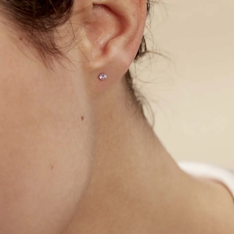 Best Histoire d'Or Boucles D'oreilles Puces Eddie Or Blanc Oxyde De Zirconium