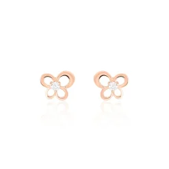 New Histoire d'Or Boucles D'oreilles Puces Eleanor Fleur Or Rose Oxyde De Zirconium