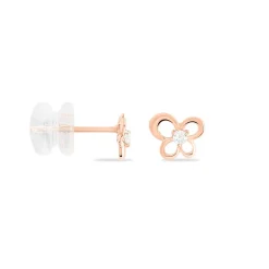 New Histoire d'Or Boucles D'oreilles Puces Eleanor Fleur Or Rose Oxyde De Zirconium