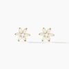 Clearance Histoire d'Or Boucles D'oreilles Puces Eleanor Fleur Or Jaune Oxyde De Zirconium