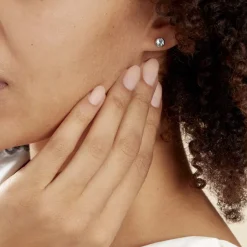 Histoire d'Or Boucles D'oreilles Puces Edy Serti Clos Or Blanc Topaze* Boucles D'Oreilles|Clous D'Oreilles