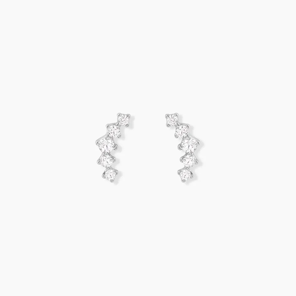 Online Histoire d'Or Boucles D'oreilles Puces Elinore Argent Blanc Oxyde De Zirconium