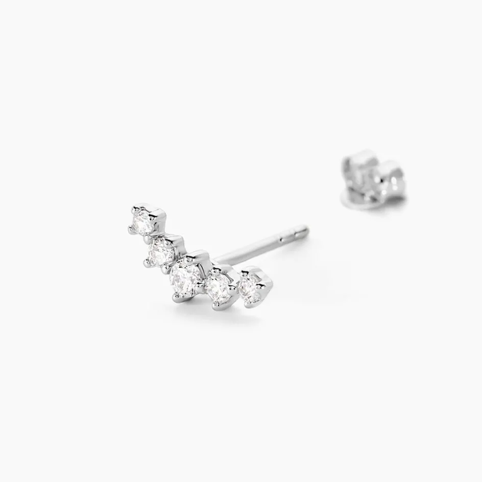 Online Histoire d'Or Boucles D'oreilles Puces Elinore Argent Blanc Oxyde De Zirconium