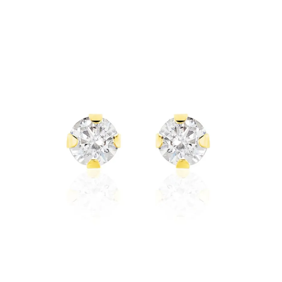 Hot Histoire d'Or Boucles D'oreilles Puces Eddie Or Jaune Oxyde De Zirconium