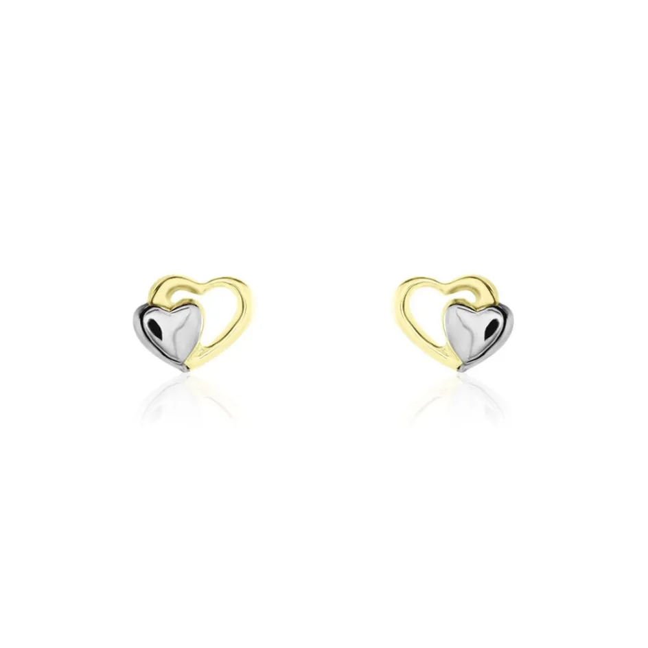 New Histoire d'Or Boucles D'oreilles Puces Frantsesa Or Jaune